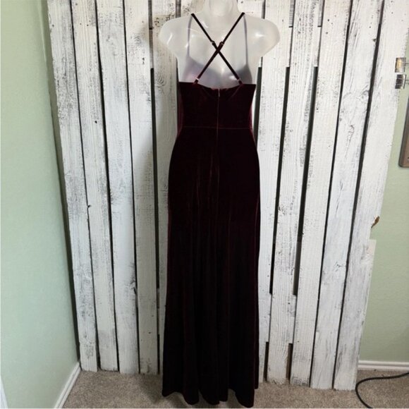 VTG Revelry Velvet Formal Dress Size 4 Maxi Red Goth Glam Y2K Vamp Whimsigoth - Picture 11 of 13
